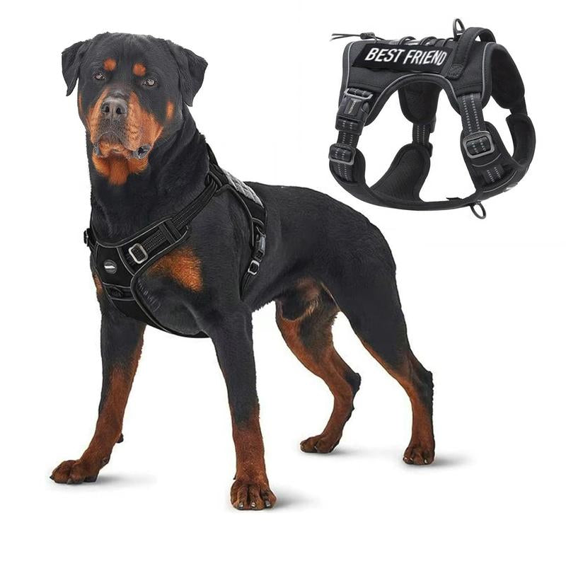 Auroth Tactical Dog Harness - No Pull, Adjustable & Reflective for All Sizes - Ultimate Control & Comfort for Your Pet!