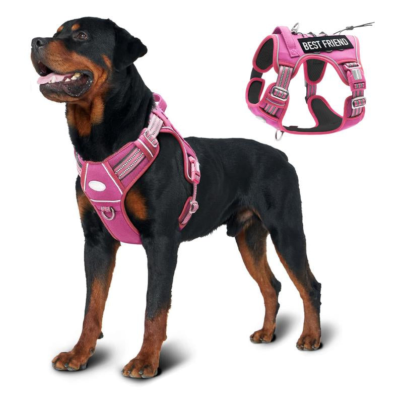 Auroth Tactical Dog Harness - No Pull, Adjustable & Reflective for All Sizes - Ultimate Control & Comfort for Your Pet!