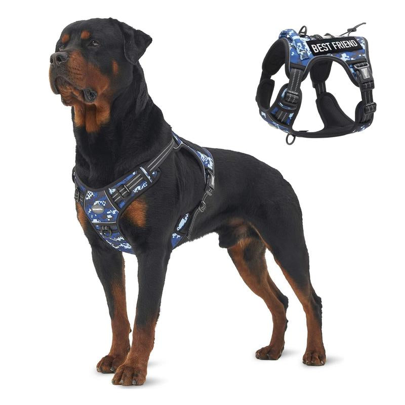 Auroth Tactical Dog Harness - No Pull, Adjustable & Reflective for All Sizes - Ultimate Control & Comfort for Your Pet!