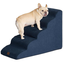 Load image into Gallery viewer, Curved Dog Stairs, 3-5 Steps Pet Stairs with Zipper Design, Compactble Dog Steps for High Beds, Couch Sofa and Chair, Non-Slip Balanced Pet Steps with Handles