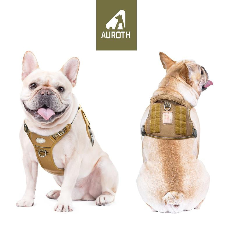 Auroth Tactical Dog Harness - No Pull, Adjustable & Reflective for All Sizes - Ultimate Control & Comfort for Your Pet!