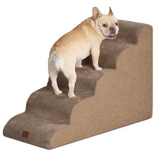 Load image into Gallery viewer, Curved Dog Stairs, 3-5 Steps Pet Stairs with Zipper Design, Compactble Dog Steps for High Beds, Couch Sofa and Chair, Non-Slip Balanced Pet Steps with Handles